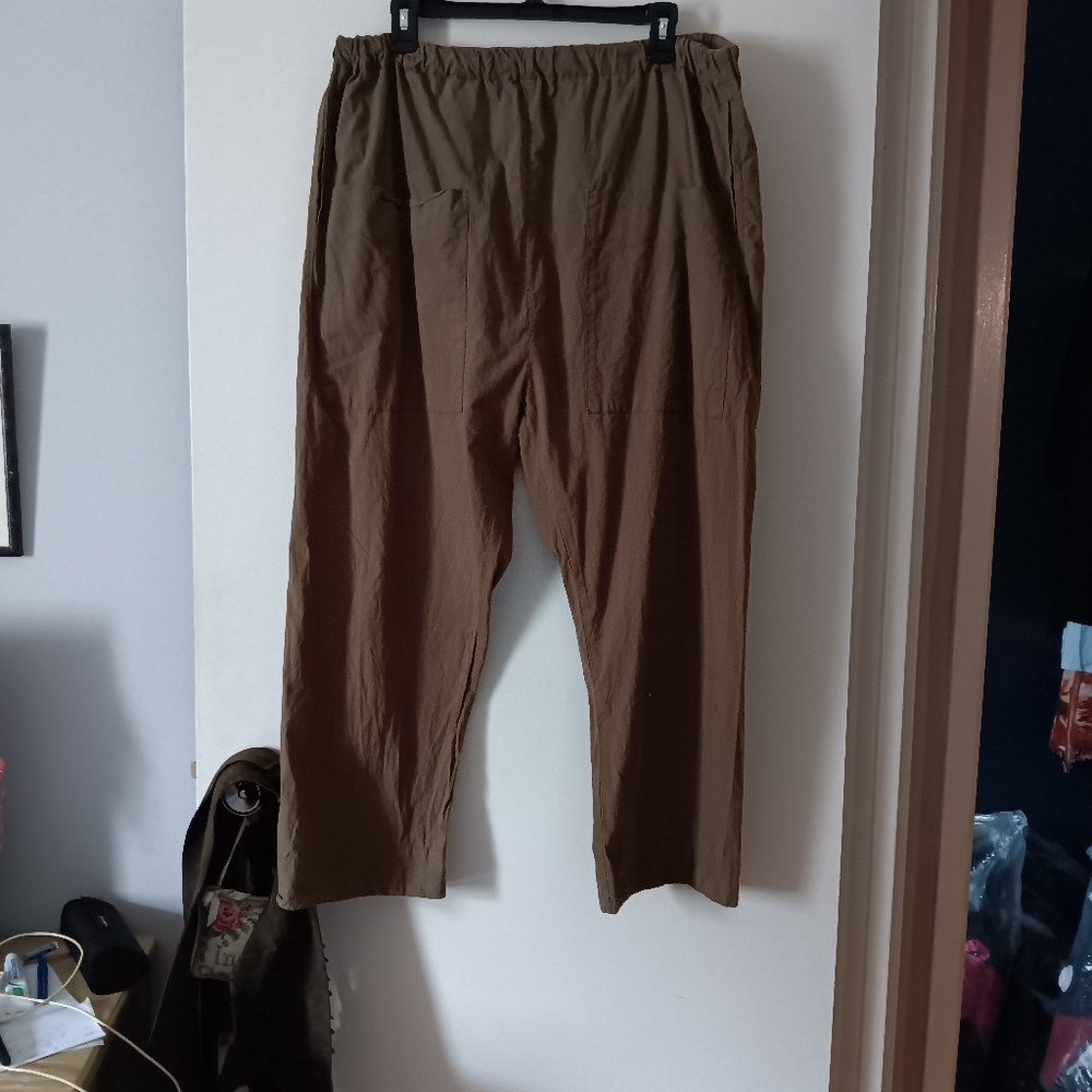 ROUCHA Olive Green Cotton Pape Pants C
